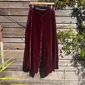 Madewell Deep Red Velvet Cropped Pants